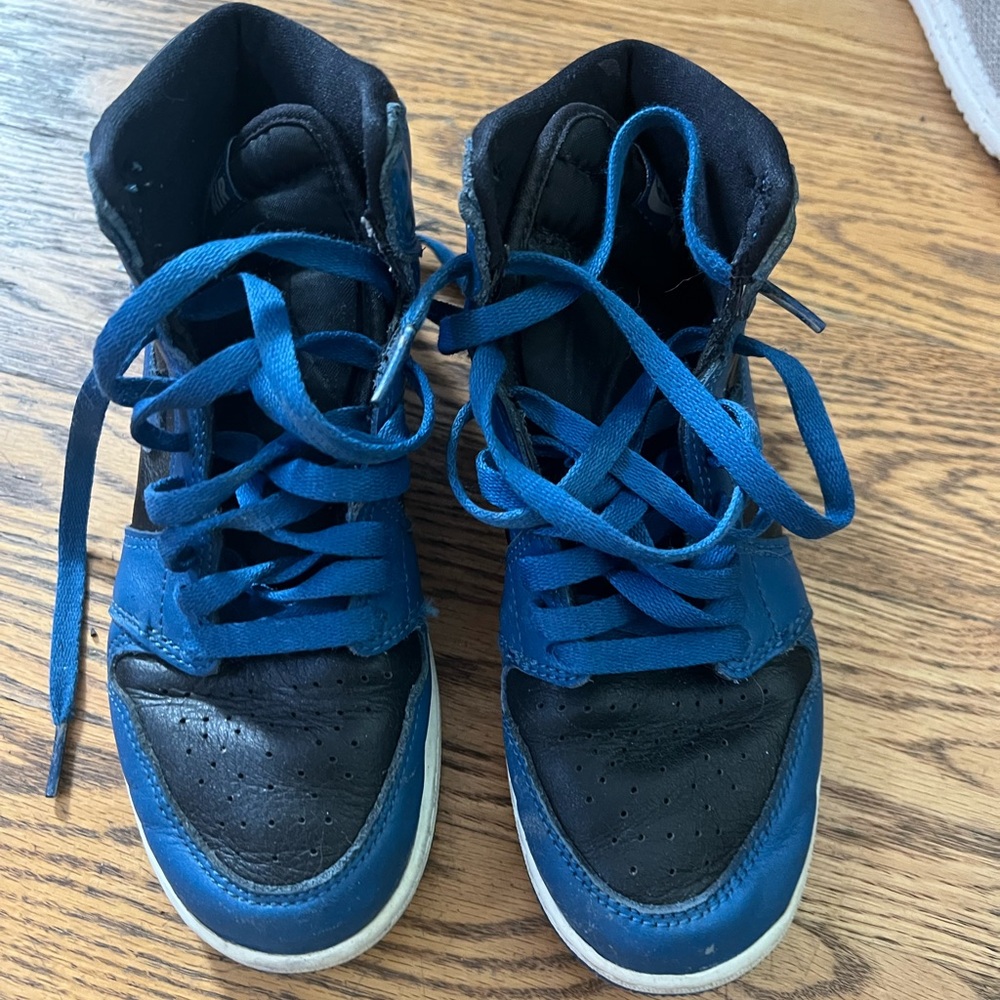 Jordan Blue and Black High-Top Sneakers